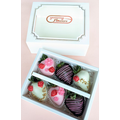 6pcs Floral Theme Chocolate Strawberries Gift Box